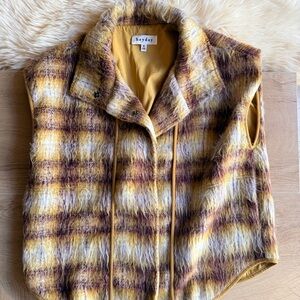 Heyday Yellow and Brown Plaid Vest